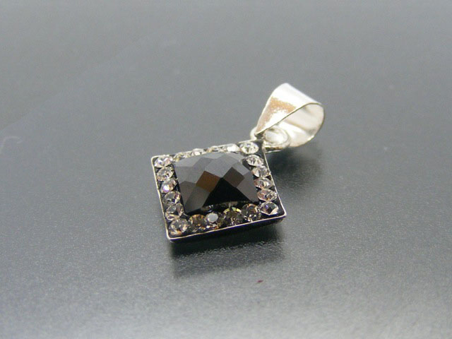 Anhänger Rautenform, Black Onyx