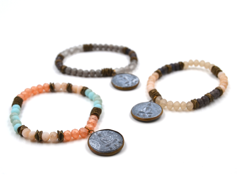 Armband m. Glassteinen