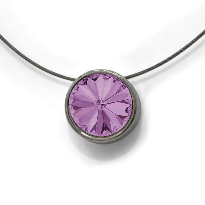 Collier Elegance mit Premium Crystal in 12 mm - Light Amethyst