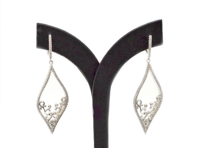 Ohrhänger Raute, rhodiniert