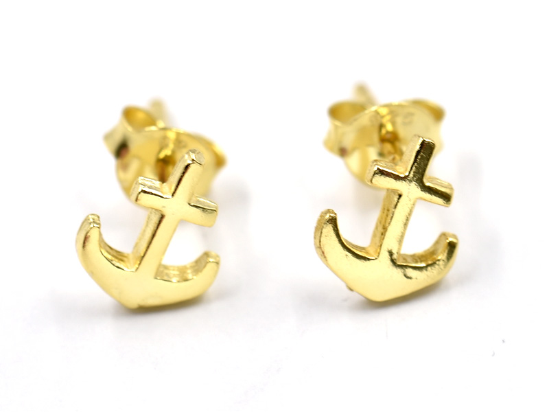 Ohrstecker "Anker" vergoldet