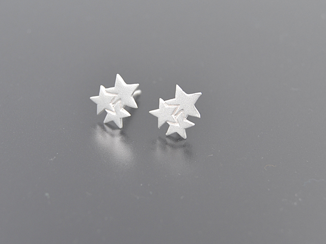 Ohrstecker Sterne (1.1 cm) (0.8 mm) matt