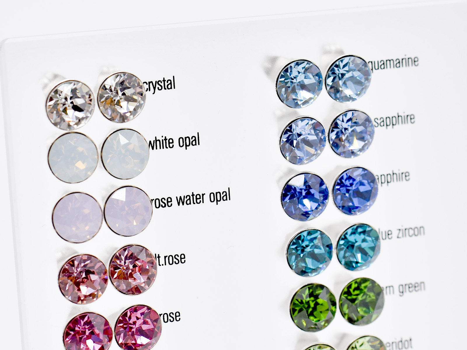 Display Ohrstecker OSGK39 mit Premium Crystal in 6 mm (22 Paar) 