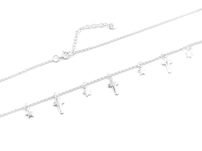 Erbskette mit Sternen und Kreuzen (50 cm) (2.1 mm)